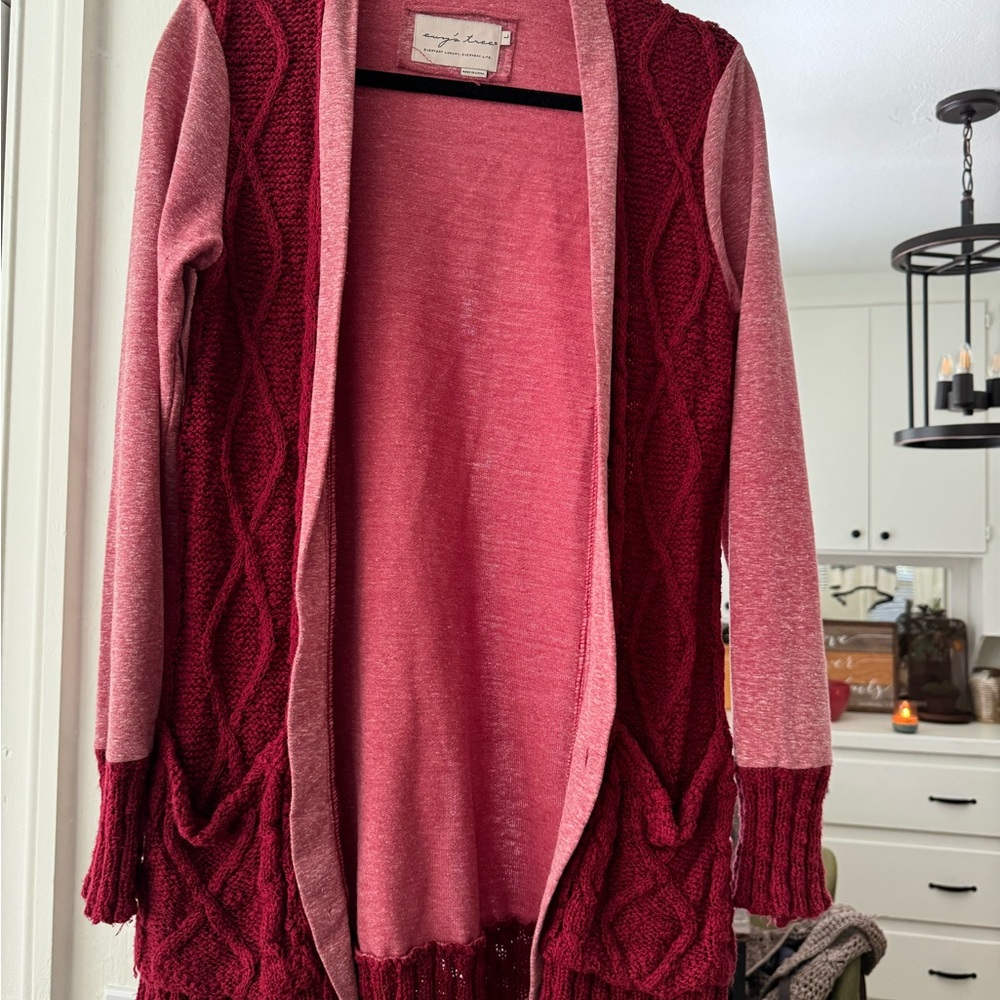 Evy's Tree Red and Pink Women's Cardigan